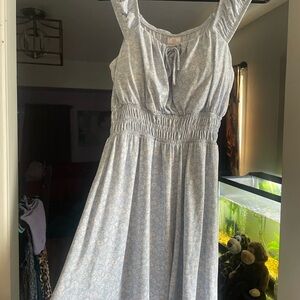 No Boundaries White and Blue Smocked Sundress